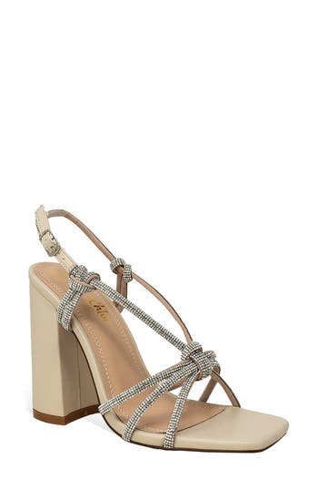 Shop Chase & Chloe Chase And Chloe Azalea Heeled Sandal In Beige Croc