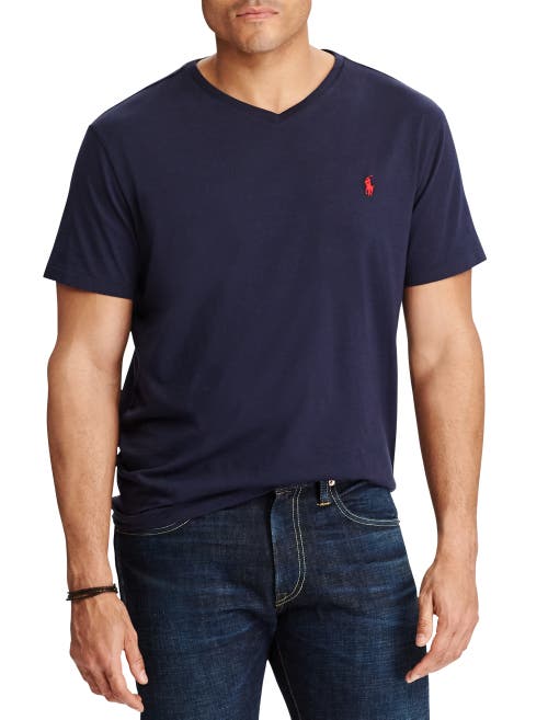 Polo Ralph Lauren Men's Big & Tall Classic Fit V-neck T-shirt In Ink