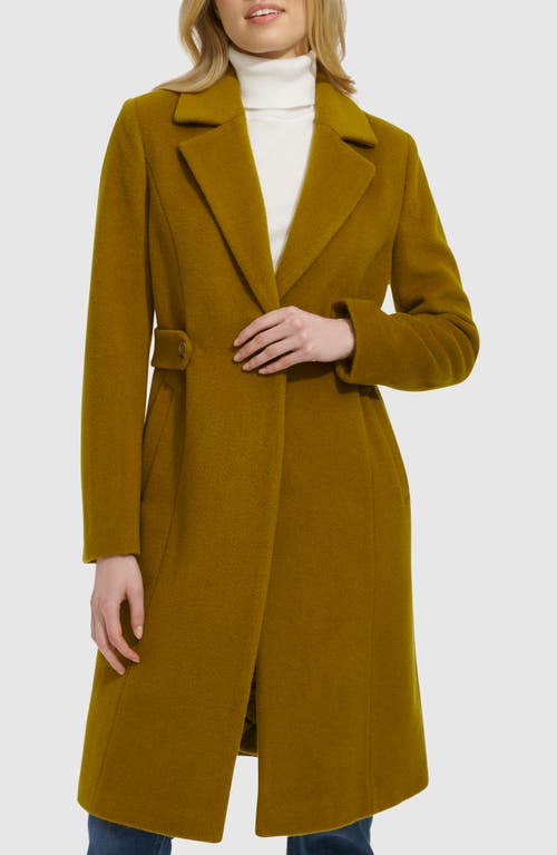 Shop Cole Haan Slick Wool Blend Coat In Kiwi