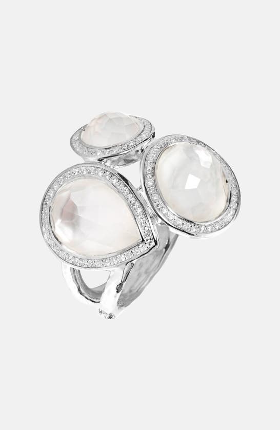 Shop Ippolita 'stella' Cluster Ring With Diamonds In Silver/ Mother Of Pearl