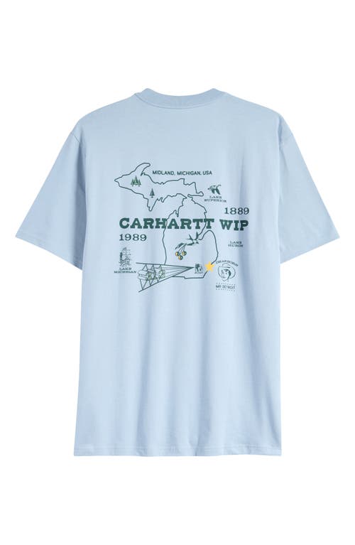 Shop Carhartt Work In Progress Home State Organic Cotton Graphic T-shirt In Dusty Ice