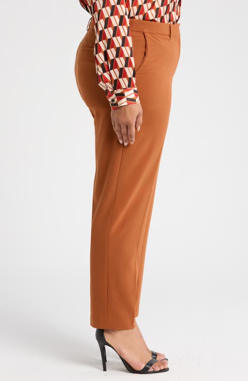 Shop Tahari Asl Classic Straight Leg Pants In Cognac