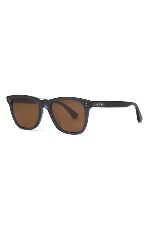 Toms Fitzpatrick 52mm Polarized Rectangular Sunglasses In Black Teal Satin Crystal