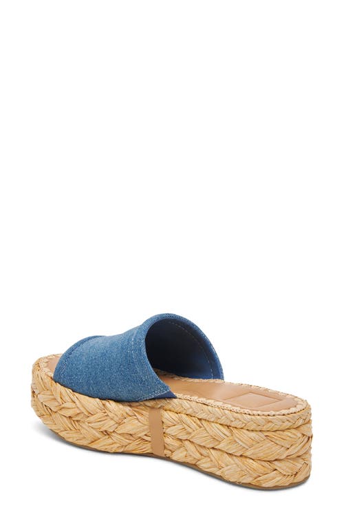 Dolce Vita Chavi Platform Slide Sandal In Blue Denim