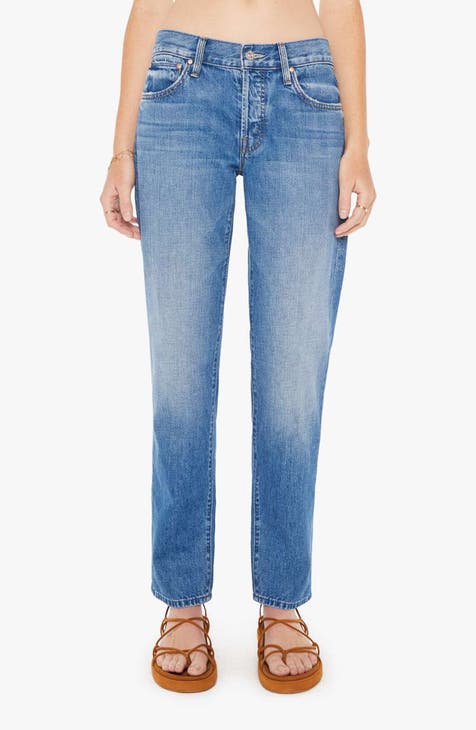 Blue High Waist Straight Jeans, High * Criss Cross Strappy Loose Fit  Versatile Denim Pants, Women's Denim Jeans & Clothing