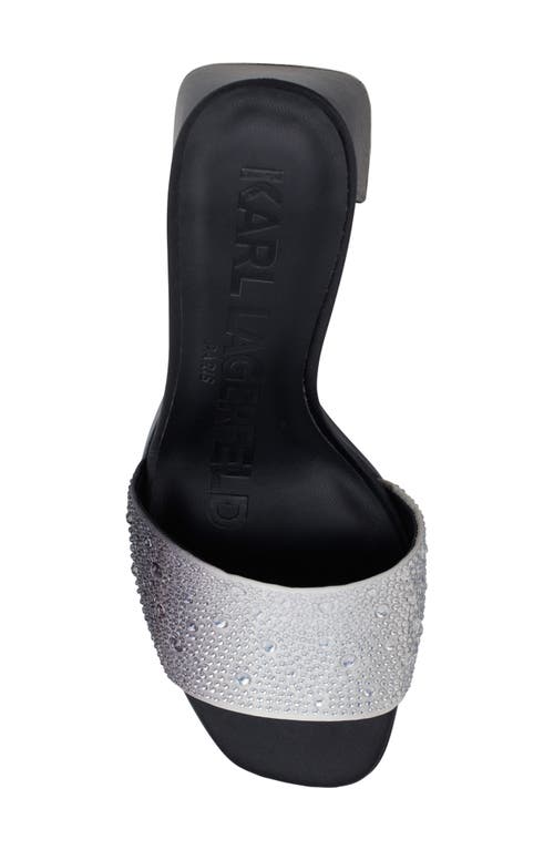 Karl Lagerfeld Pera Rhinestone Slide Sandal In Black/white