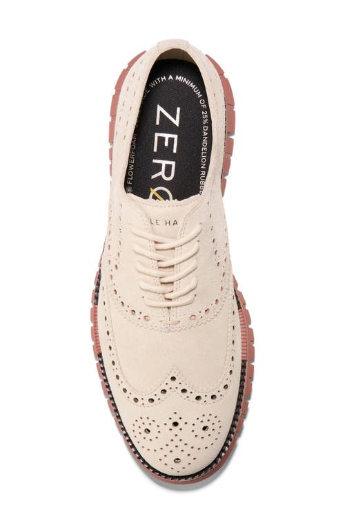 Shop Cole Haan Zerogrand Remastered Wingtip Oxford In Whitecap Gray/dark Ch