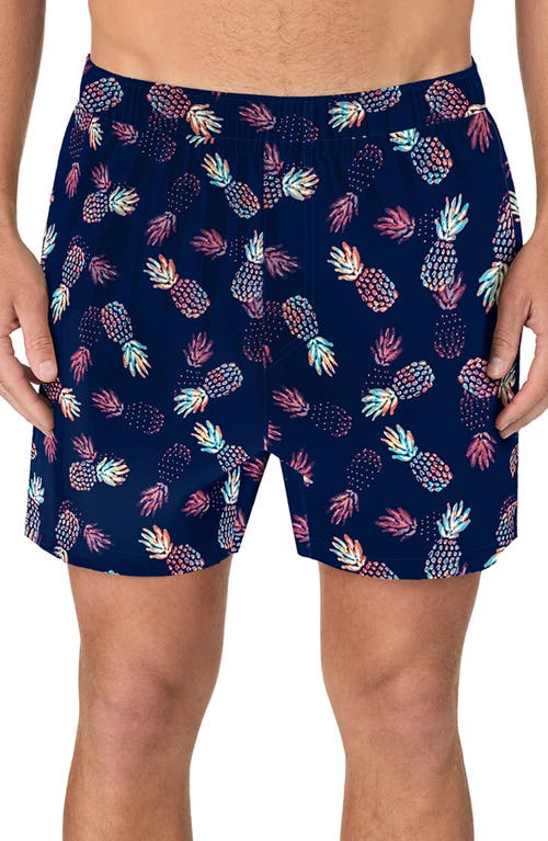 Shop Tommy Bahama Cotton Woven Pajama Boxers In Navygrph