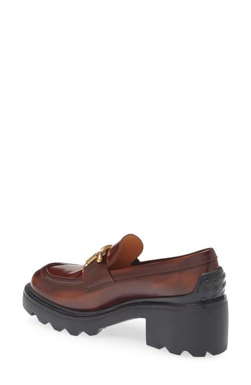 Tod's Leather Loafers In Cuoio Scuro