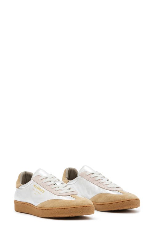 Shop Allsaints Thelma Sneaker In Silver/rose Pink