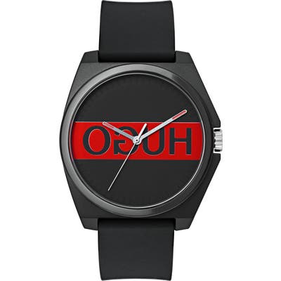 Hugo Play Rubber Strap Watch, 40Mm