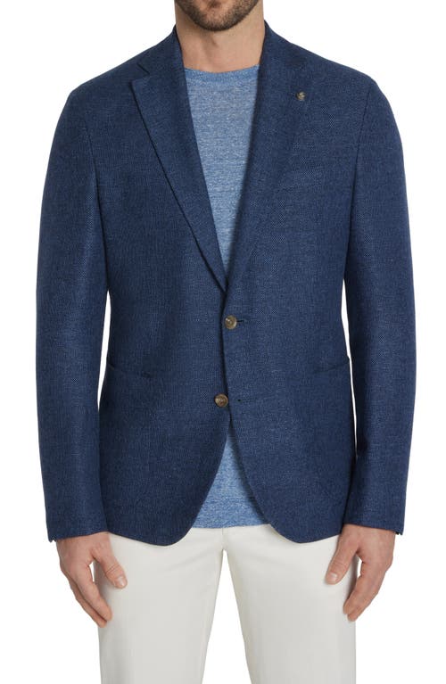 Hampton Solid Knit Wool & Linen Blend Sport Coat in Medium Blue