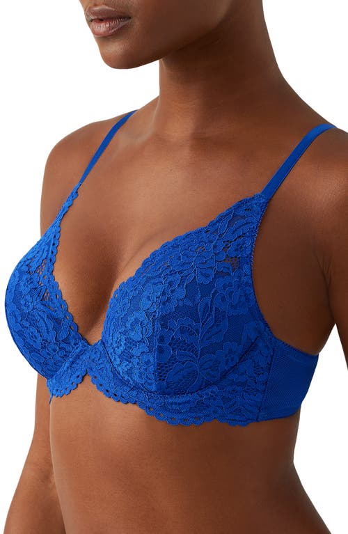 Shop B.tempt'd By Wacoal Ciao Bella Plunge Neck Lace T-shirt Bra In Surf Blue