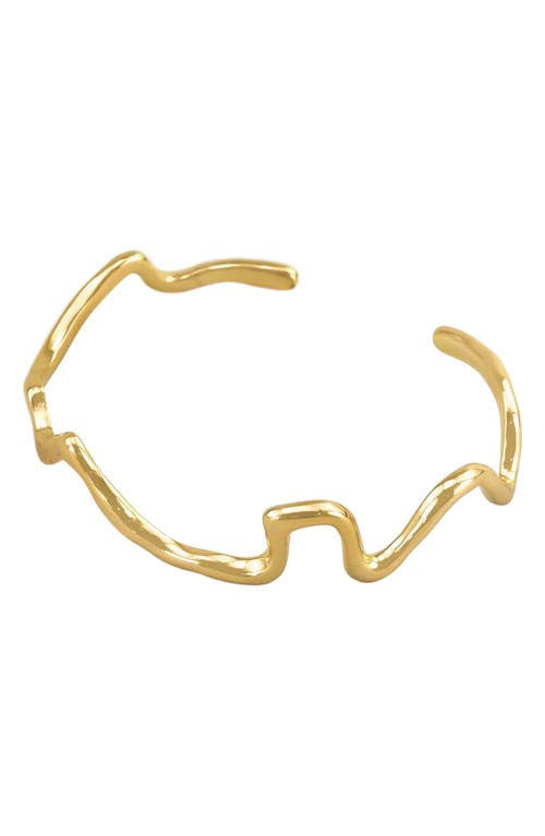 Wave Cuff Bracelet in Gold