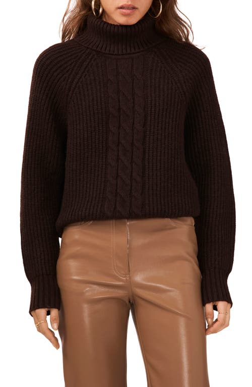 1.STATE Back Cutout Turtleneck Sweater in Chocolate at Nordstrom, Size X-Large