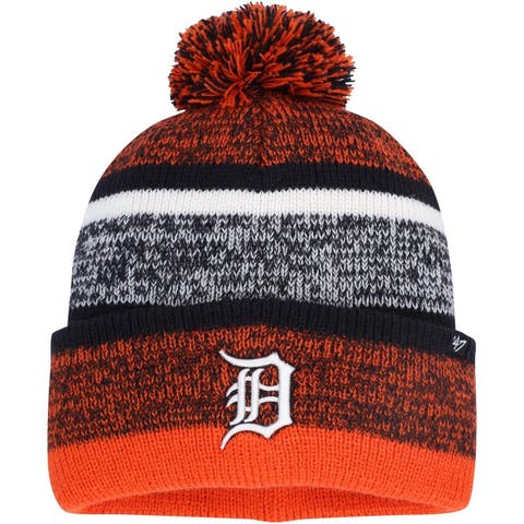 New Era Men's Navy Detroit Tigers Marl Cuffed Knit Hat with Pom