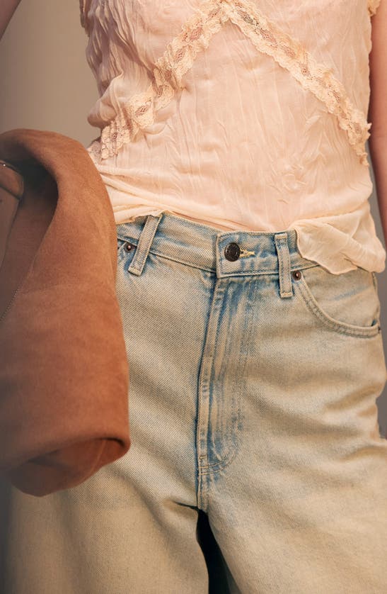 Shop Topshop Denim Jorts In Light Blue