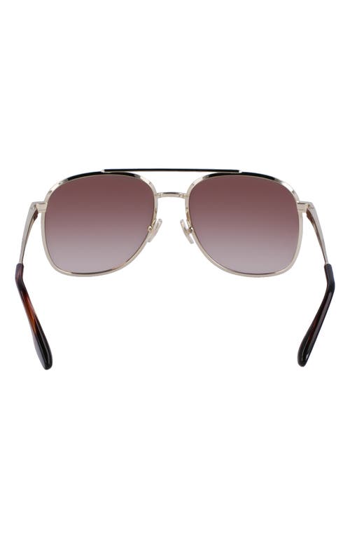 Shop Victoria Beckham 58mm Navigator Sunglasses In Silver/brown