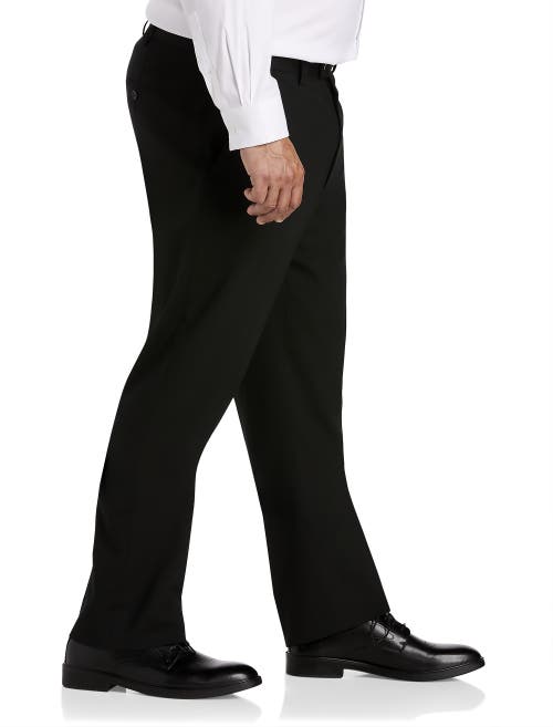 Shop Xdmy Oak Hill By Dxl Perfect Fit Waist-relaxer Flat-front Suit Pants In Black