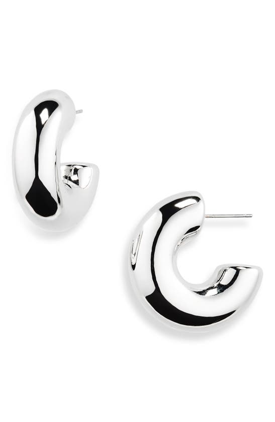 Natasha C Tube Hoop Earrings In White