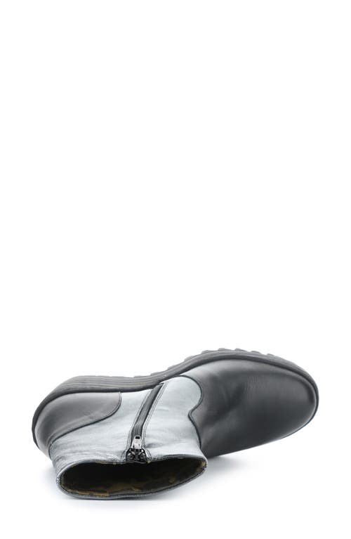 Shop Fly London Yuxi Wedge Boot In Black/graphite