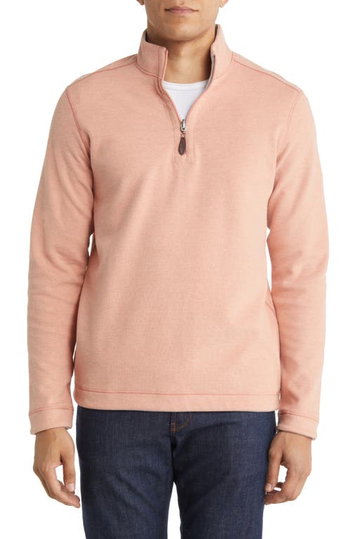 Johnston & Murphy Reversible Quarter Zip Pullover In Pink