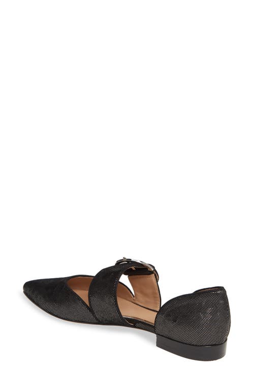 Shop Linea Paolo Dean Pointy Toe Flat In Black/silver Nappa Leather