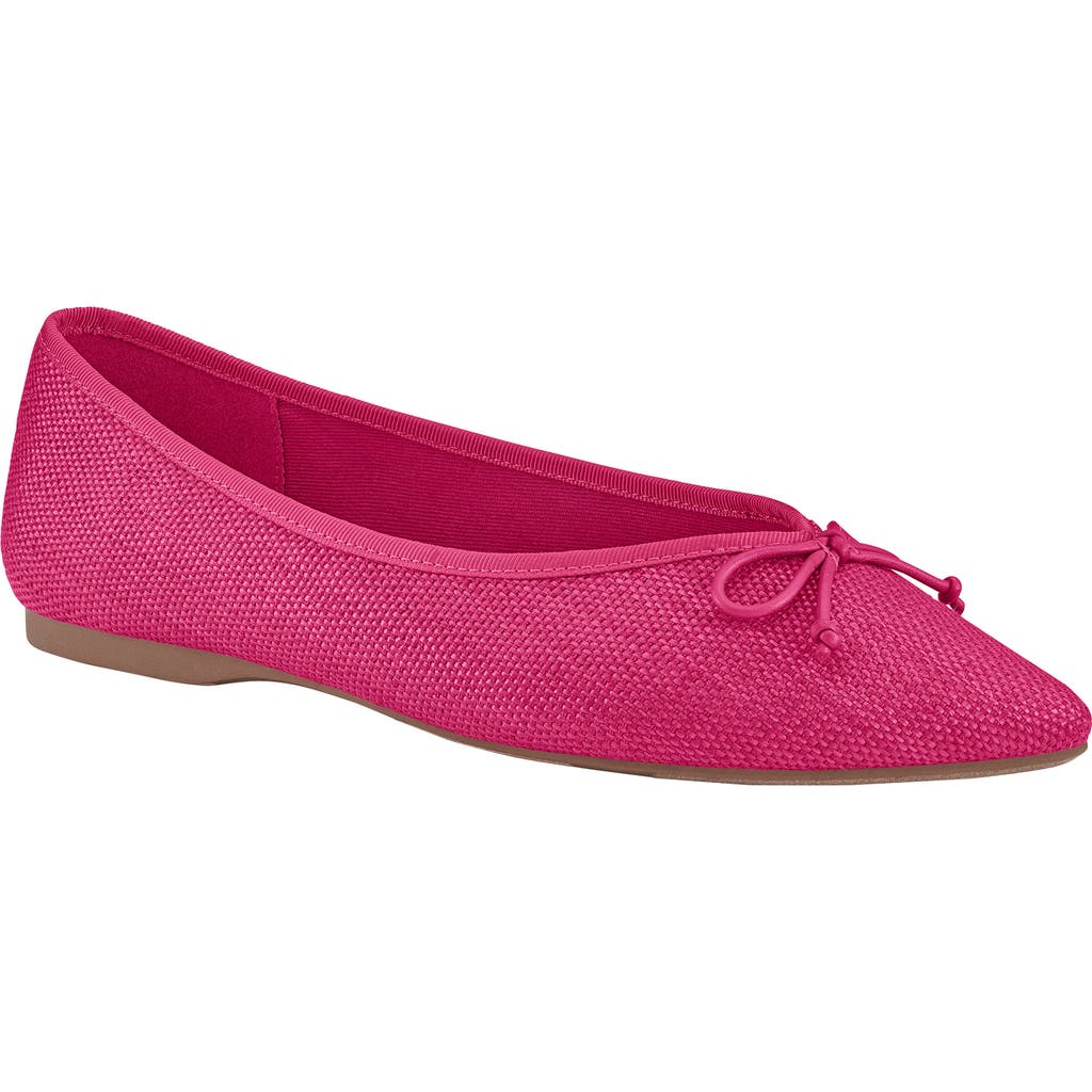 Birdies Goldfinch Pointed Toe Ballet Flat In Raspberry Raffia
