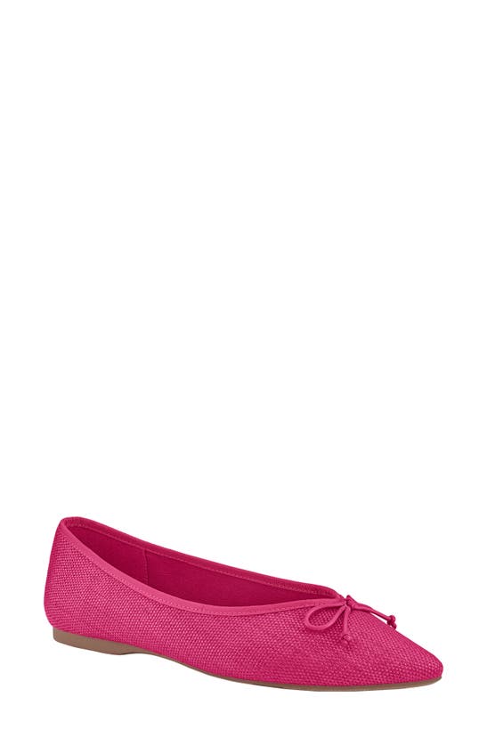 Birdies Goldfinch Pointed Toe Flat In Raspberry Raffia