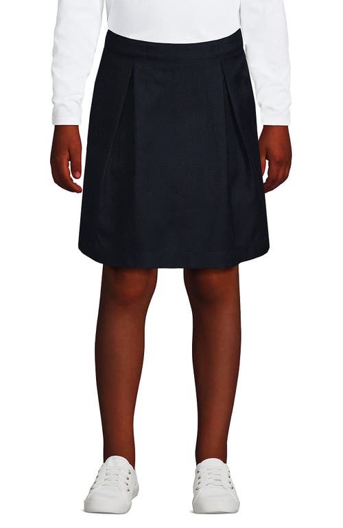 Shop Lands' End School Uniform Girls Solid Pleated Skort Top Of Knee In Classic Navy