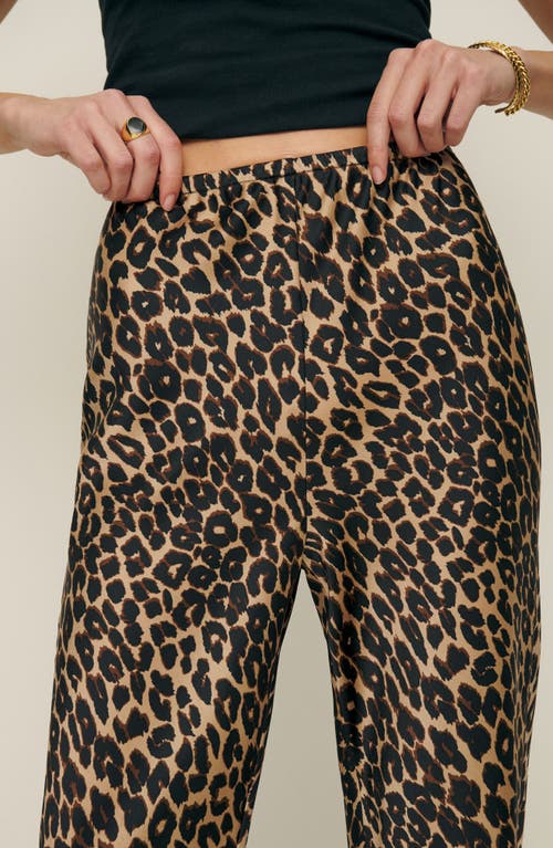 Shop Reformation Gale High Waist Satin Pants In Leo