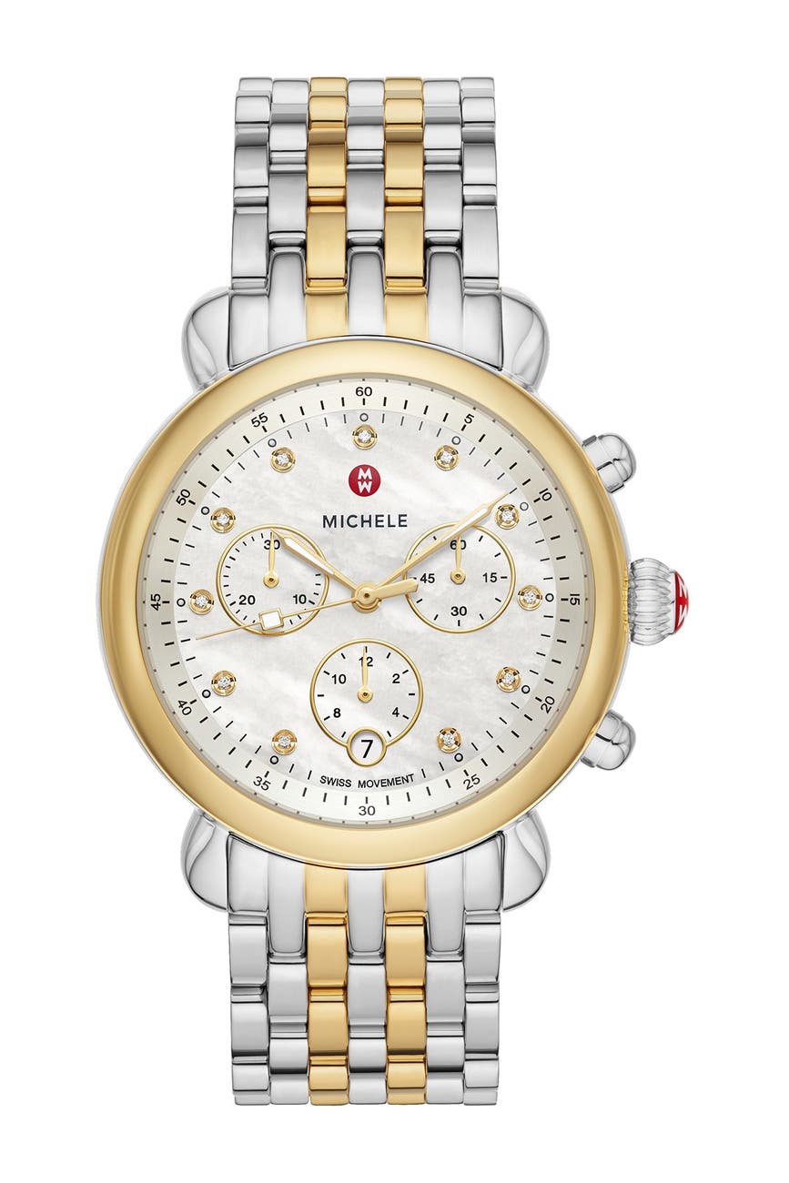 Michele Women's CSX Diamond Embellished Bracelet Watch, 38mm 0.03