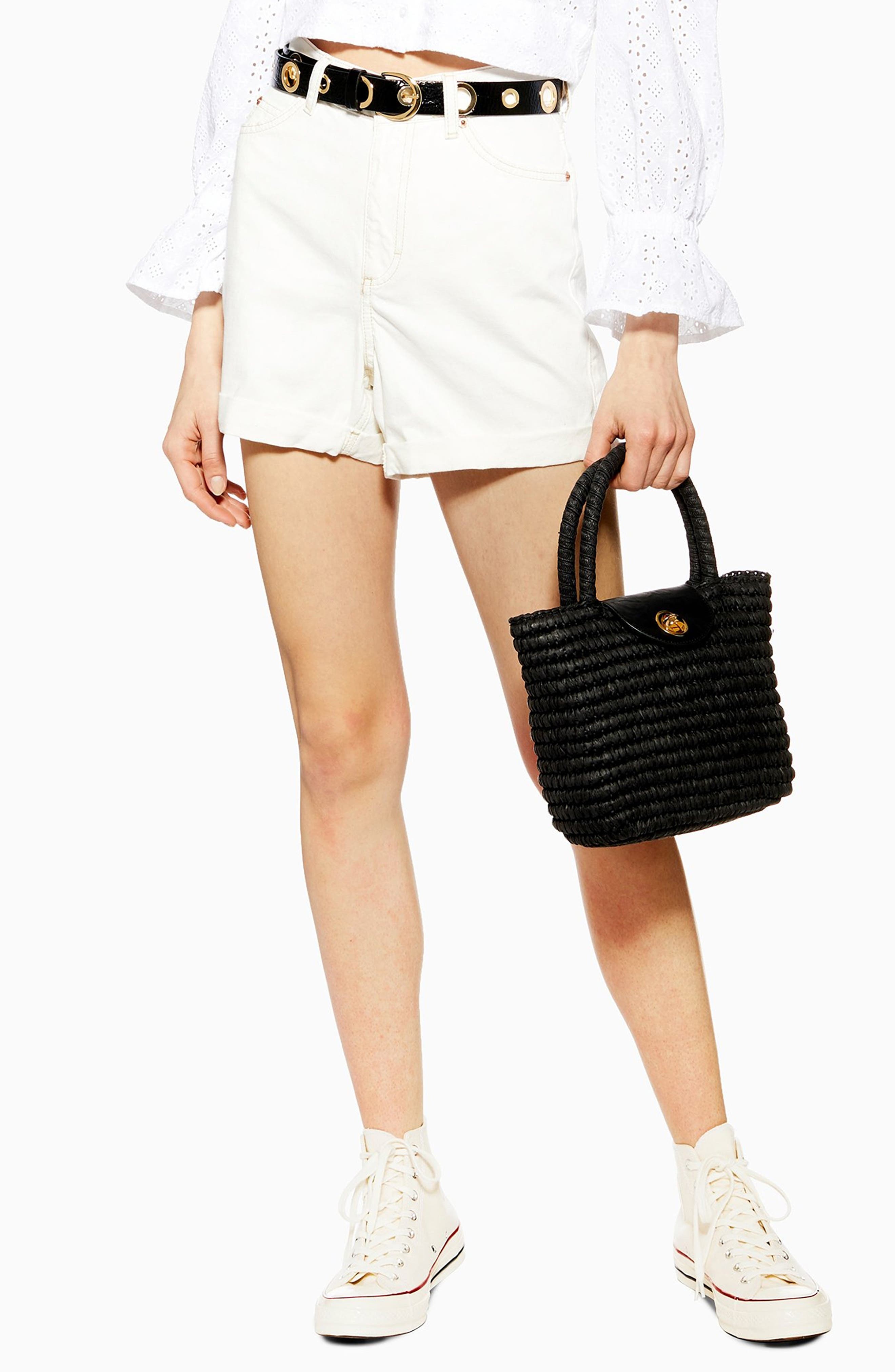 topshop white mom shorts