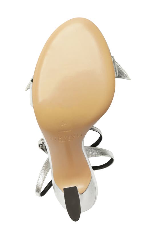 Alexandre Birman Clarita Bell 85mm Metallic Leather Sandals In Argento