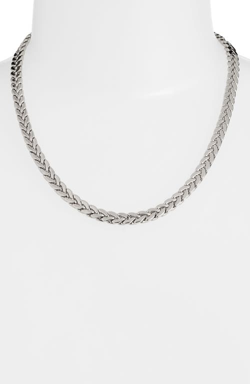 Shop Nordstrom Flat Braided Chain Necklace In Rhodium