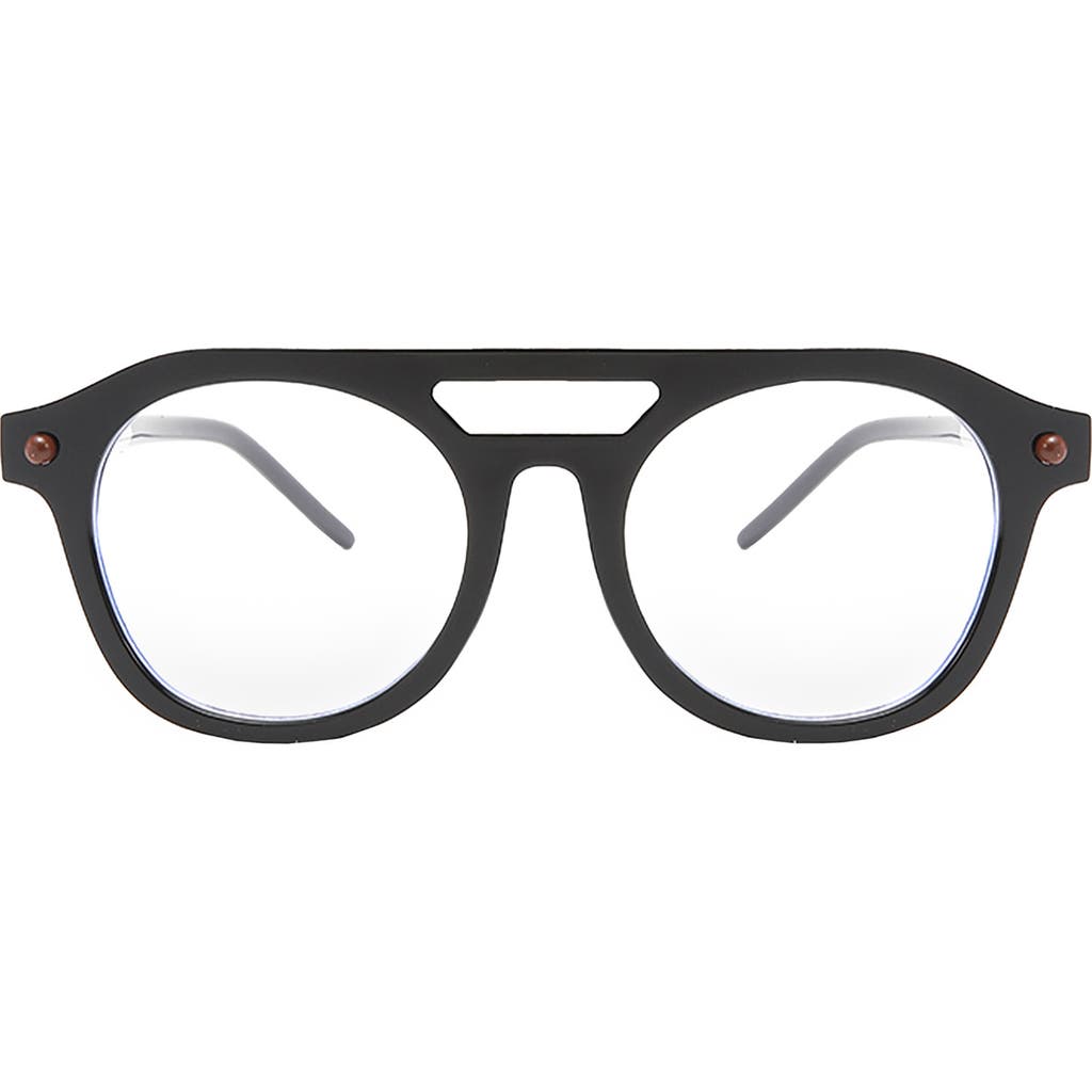 Fifth & Ninth Dylan 50mm Square Blue Light Blocking Glasses In Black/white