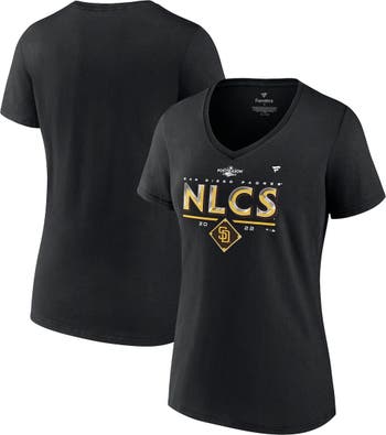 San Diego Padres Fanatics Branded Women's Core Official Logo V-Neck T-Shirt  - Gold