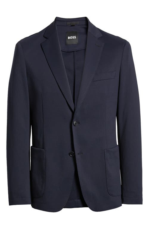 Shop Hugo Boss Boss Hanry Solid Navy Stretch Sport Coat In Dark Blue