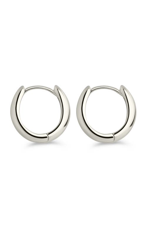 Sterling Forever Lavina Polished Huggie Hoop Earrings In Silver