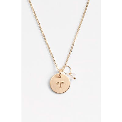 Nashelle 14K-Gold Fill & Semiprecious Birthstone Zodiac Mini Disc Necklace
