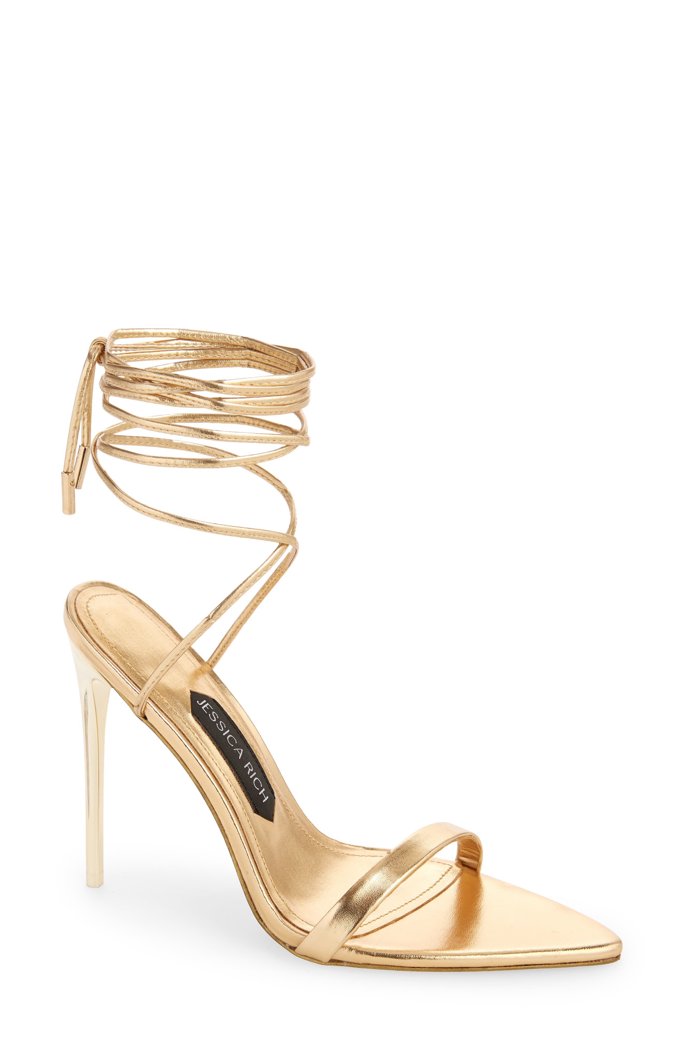 JESSICA RICH Ankle Strap Sandal in Gold