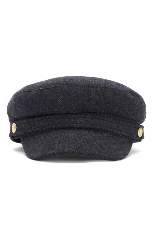 Barbour Bothal Newsboy Cap In Charcoal Grey