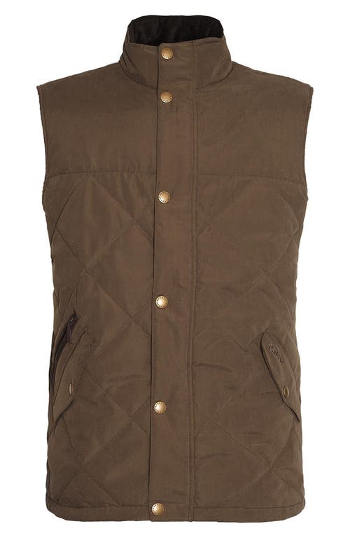 Shop Barbour Elter Quilted Gilet Vest In Dark Olive