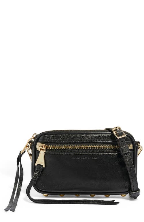 Aimee Kestenberg Let's Ride Mini Leather Crossbody Bag in Black W Light Gold