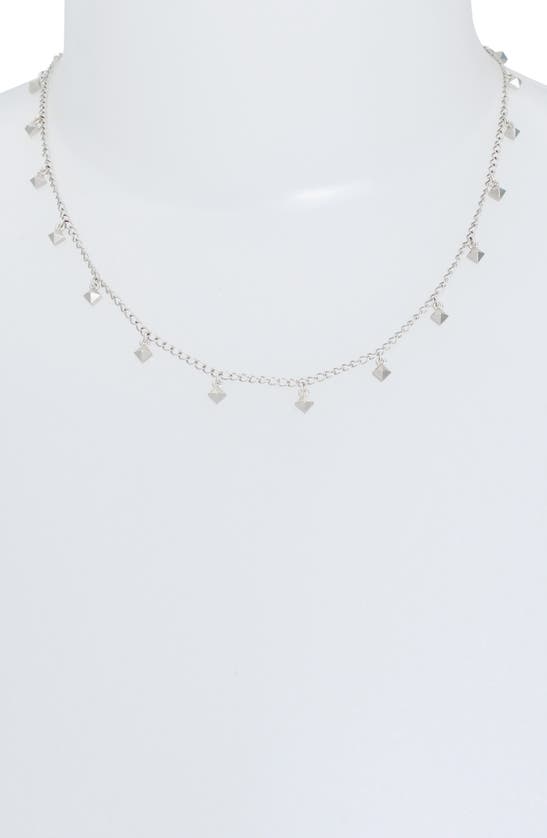 Shop Allsaints Pyramid Charm Collar Necklace In Silver