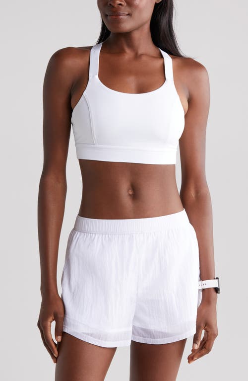 Shop Zella Studio Luxe Lite Court Sports Bra In White