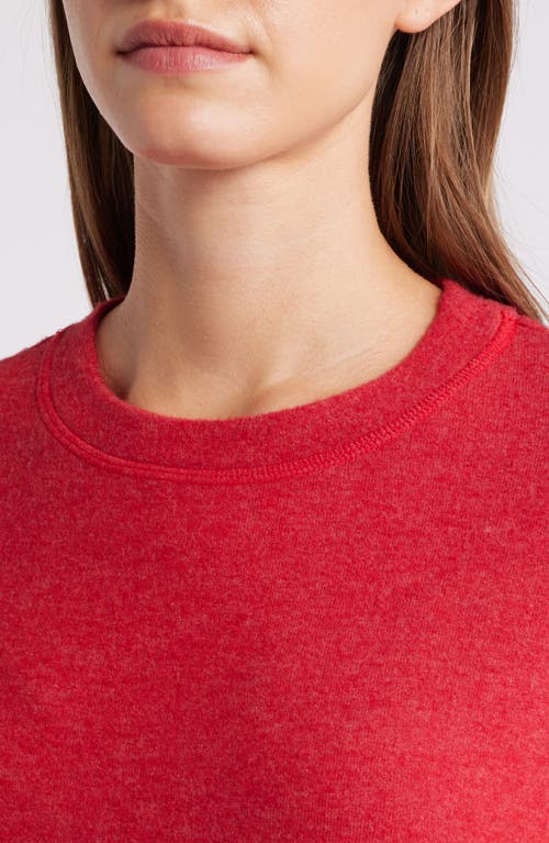 Loveappella Crewneck Brushed Jersey Top In Red