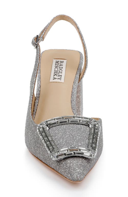 Shop Badgley Mischka Collection Emmie Slingback Pointed Toe Pump In Silver Antique