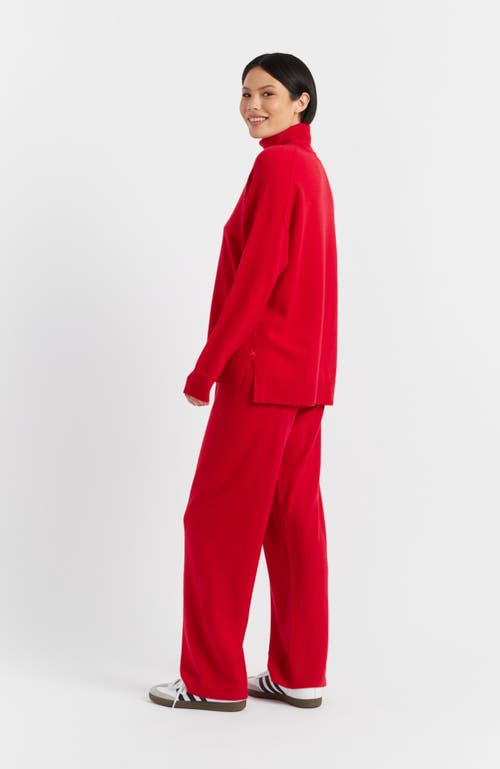 Shop Chinti & Parker Relaxed Roll Neck Wool & Cashmere Sweater In Velvet Red