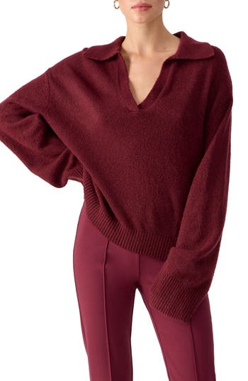 Sanctuary Johnny Collar Sweater In Red